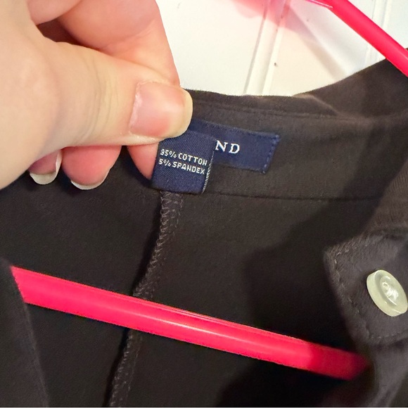 Lands End Brown Button-Up Dress Long Sleeve Tie Waist Large - Picture 4 of 5